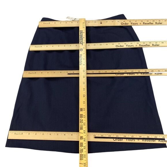 Brooks Brothers Tollegno 1900 Skirt Womens 8 Navy Wool Merino Extrafine- Lined - Picture 7 of 16